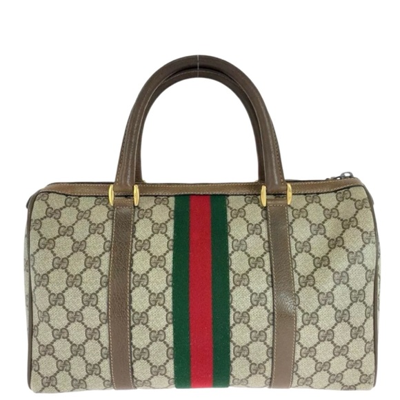 Authenticated Gucci Supreme Web Signature Boston Ophidia Tote Bag Handbag - Picture 4 of 14